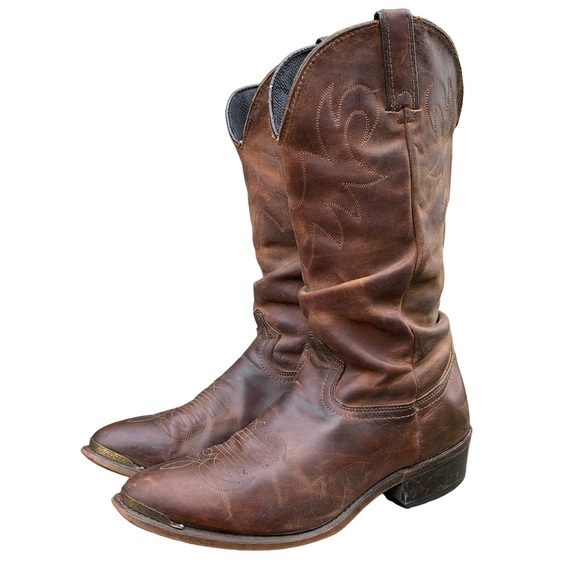 Durango Women’s Distressed Slouch Brown Leather Slouchy Western Boots Size 10 - Picture 3 of 15